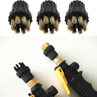 3Pcs  Appliance Cleaning Steam Engine Spray Gun M8 Interface Copper Wire Small Round Brush Head Compatible With X5 Steam Engine