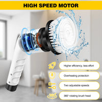 DayPlus 3-IN-1 Electric Cleaning Brush Multi-functional USB Rechargeable Electric Rotary Scrubber Home Appliance Cleaning Gadget