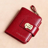 Fashion Women's Wallet Small Zipper Card Holder Coin Bag Large Capacity Cowhide Genuine Leather Purse for Girls Birthday Gifts