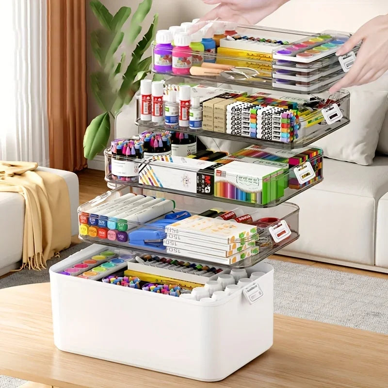 Large Organizer Capacity Classification Transparent Water-Resistant Storage Box -for Household Items Medication Container