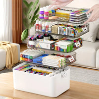Large Organizer Capacity Classification Transparent Water-Resistant Storage Box -for Household Items Medication Container