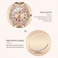 OLEVS Watch Women Fashion Elegant Stainless Steel Waterproof Quartz Wristwatch Luxury Ladies Dress Watches