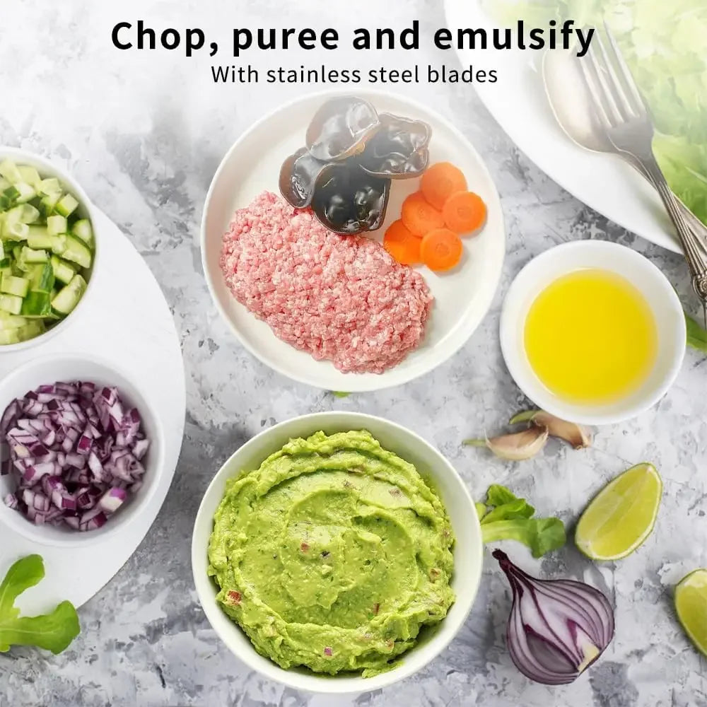 110V Stainless Steel Food Chopper 2L Capacity Fully Automatic Meat Grinder Kitchen Utensils Appliance Adjustable Food Processor