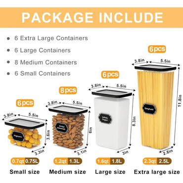 Food Storage Containers with Lids 26 Pack, Kitchen and Pantry Organization Set