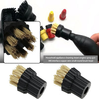 3Pcs  Appliance Cleaning Steam Engine Spray Gun M8 Interface Copper Wire Small Round Brush Head Compatible With X5 Steam Engine