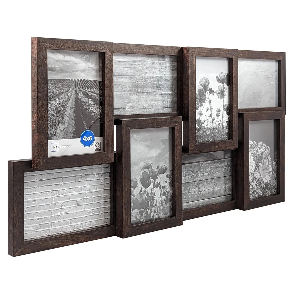 8 Opening Collage Picture Frame 4x6 Photos Wall Hanging Durable Design Perfect Home Office Gallery Display