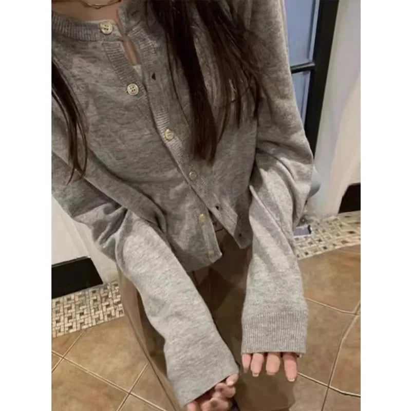 Autumn Winter Long Sleeve Sweater Coat Women New Fashion Buttons Knitted Cardigan Office Lady Casual Slim Knit Clothes
