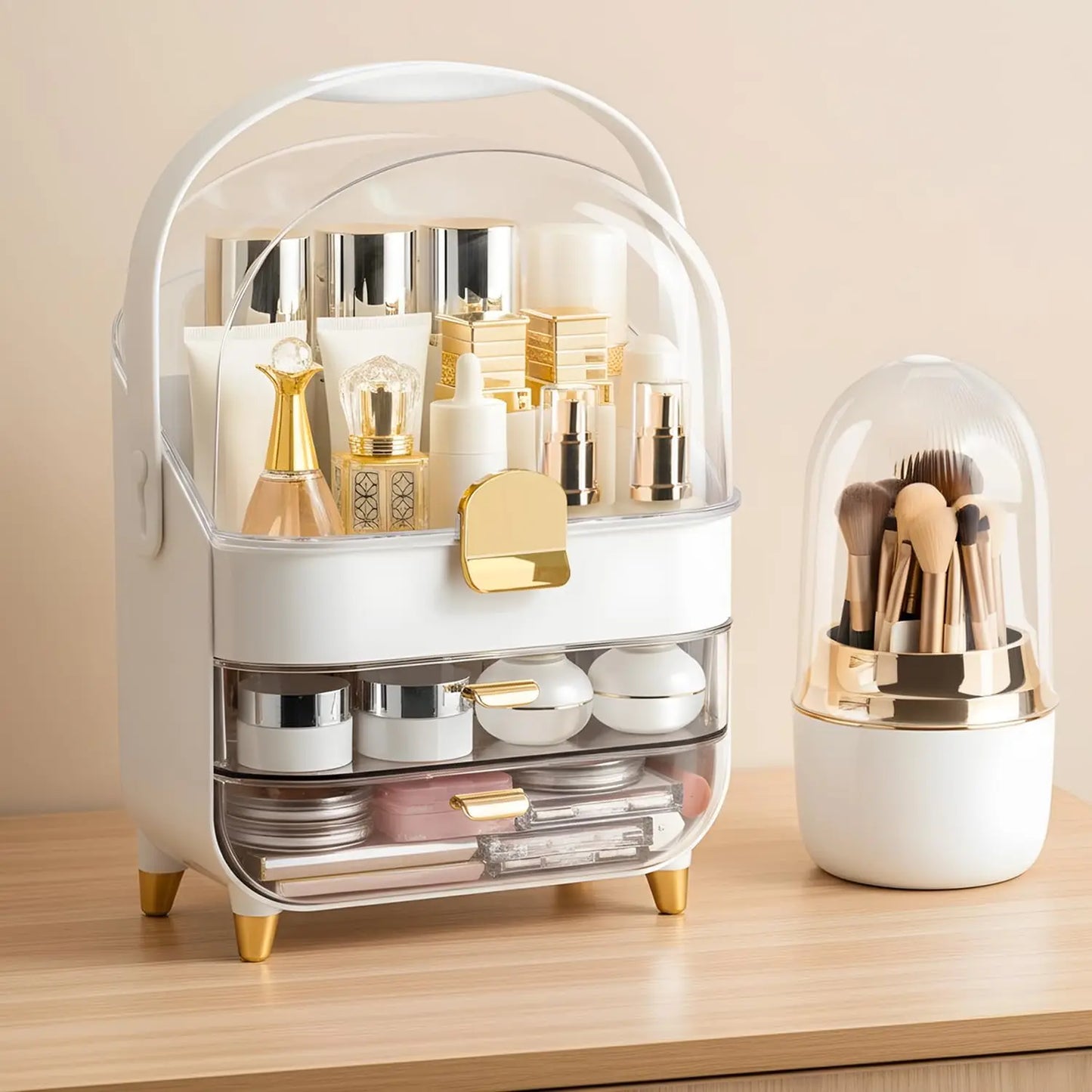 Makeup Organizer Countertop, Skincare Bathroom Counter Organizer, Storage Box Cosmetic Display Cases, Teen Girl Gifts Trendy