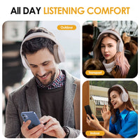 Siindoo JH-923 Wireless Headphones Over Ear,Foldable Bluetooth Headsets,3EQ Sound Modes, Hi-Res Audio with Mic Deep Bass Khaki