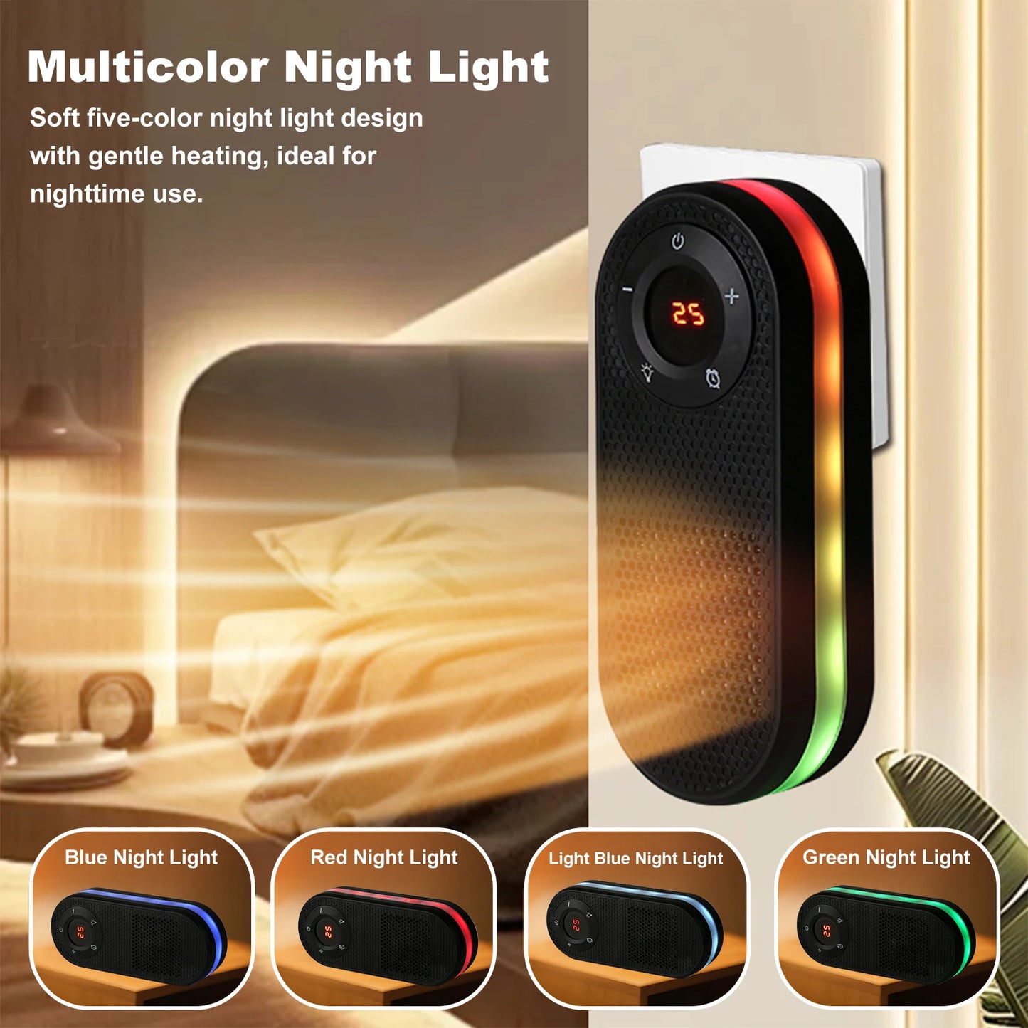 Small Quick Heat Room Warmer Timing Household Bathroom Heater Electric Silent Travel Warmer for Desk Table Bedroom Study Offices