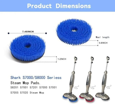 2 Pack Upgraded Steam Mop Replacement Brush Heads for Deep Cleaning and Polishing Hard Floors