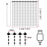 LED RGB Smart Curtain Lights with Music App Controls Fairy Light DIY String Lamp Party Window Curtain Bedroom Christma Deco