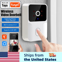 Tuya Smart Video Doorbell Camera 480PHD Wireless doorbell for Home Security, Night Vision, Voice Change, 2-Way Audio, Waterproof