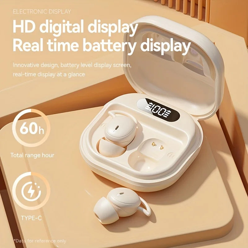 Xmenha Invisible Earbuds Sleep Small Mini Wireless Ear Buds Discreet for Work Headphones True Wireless Earpiece with Charging