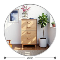 Round Mirror 24 inch Circle Wall Mirror Metal Frame Circle Bathroom Mirror Circular Mirrors for Wall Living Room Bedroom Vanity